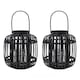image 1 of JVL Luna Set of 2 Natural Bamboo Lantern With Handle, Black