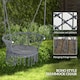 image 3 of Outsunny Hanging Hammock Chair Macrame Seat for Outdoor Patio Garden Dark Grey 