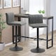 image 2 of HOMCOM Set of 2 Adjustable Height Bar Chairs with Footrest, Grey