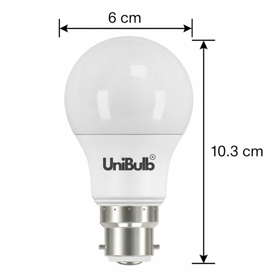 image 1 of UniBulb LED GLS B22 Bayonet Cap (BC) 806lm 7.3W (Replaces 60W) 3000K (Warm White) Light Bulb - Pack of 1 | White | Warm White | 1