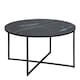 image 2 of Alisma Round Coffee Table with Black Marble Effect Glass Top & Black Legs