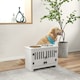 image 2 of PawHut Raised Dog Bowls for Large Dogs Feeding Station w/ Stand, Storage - White