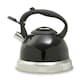 image 2 of Interiors by Premier Black 3000ml Whistling Kettle, Sleek Stainless Steel Stovetop Kettle With Whistle & Soft Touch Handle,
