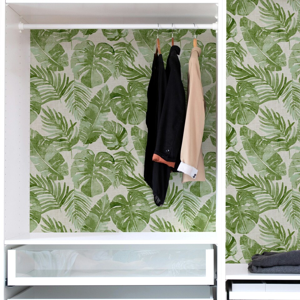 image 1 of NuWallpaper NU3670 Tortola Peel & Stick Wallpaper, Green Multi