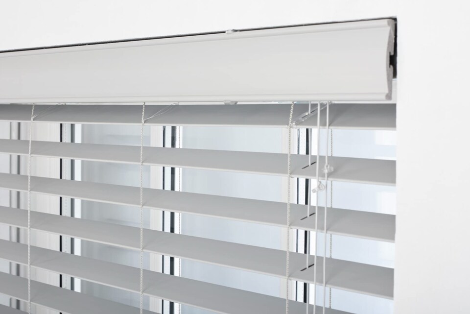 image 1 of Faux Wood Venetian Blind with String (W)75cm x (L)150cm