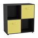 image 1 of 4-Cube Shelving Unit With Non Woven Inserts - Square | Black | Black & Yellow | 1