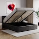 image 2 of Vida Designs Lisbon 5ft King Size Ottoman Bed Storage Faux Leather, Black, 150 x 200cm