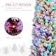 image 3 of HOMCOM 7' Artificial Christmas Tree with Flocked Tips, LED Lights, Decoration