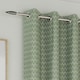 image 2 of Aspen Green Geometric Leaf Pattern Curtains 90 x 90 inch (229 x 229 cm) Room Darkening Eyelet Thermal Noise Reducing Curtains for Bedroom and Living Room