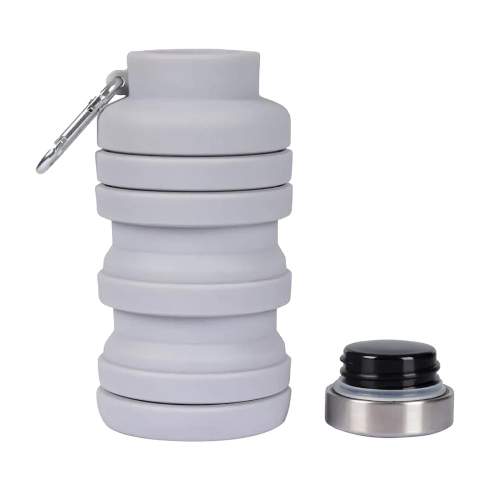 image 1 of Trespass Vavo Foldable Silicone Water Bottle | Grey | Platinum | 1