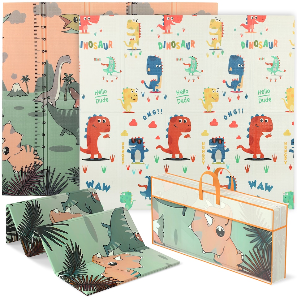 image 1 of AIYAPLAY Baby Play Mat, Foldable Activity Playmat, Dinosaur Theme
