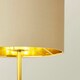 image 2 of ValueLights Christina Natural with Metallic Gold Drum Shade Gold Palm Leaf Table Lamp & Bulb Gold
