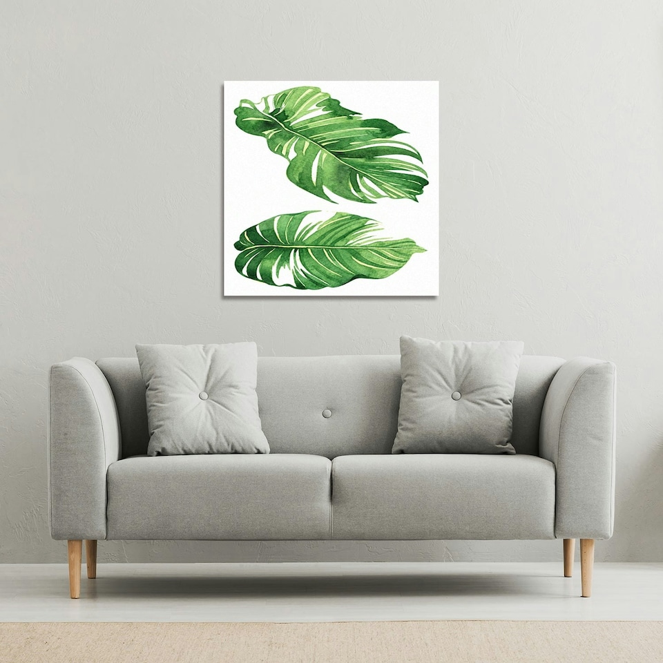 image 1 of Twin Botanical Leaves (Canvas Print) 61 x 61 x 4cm