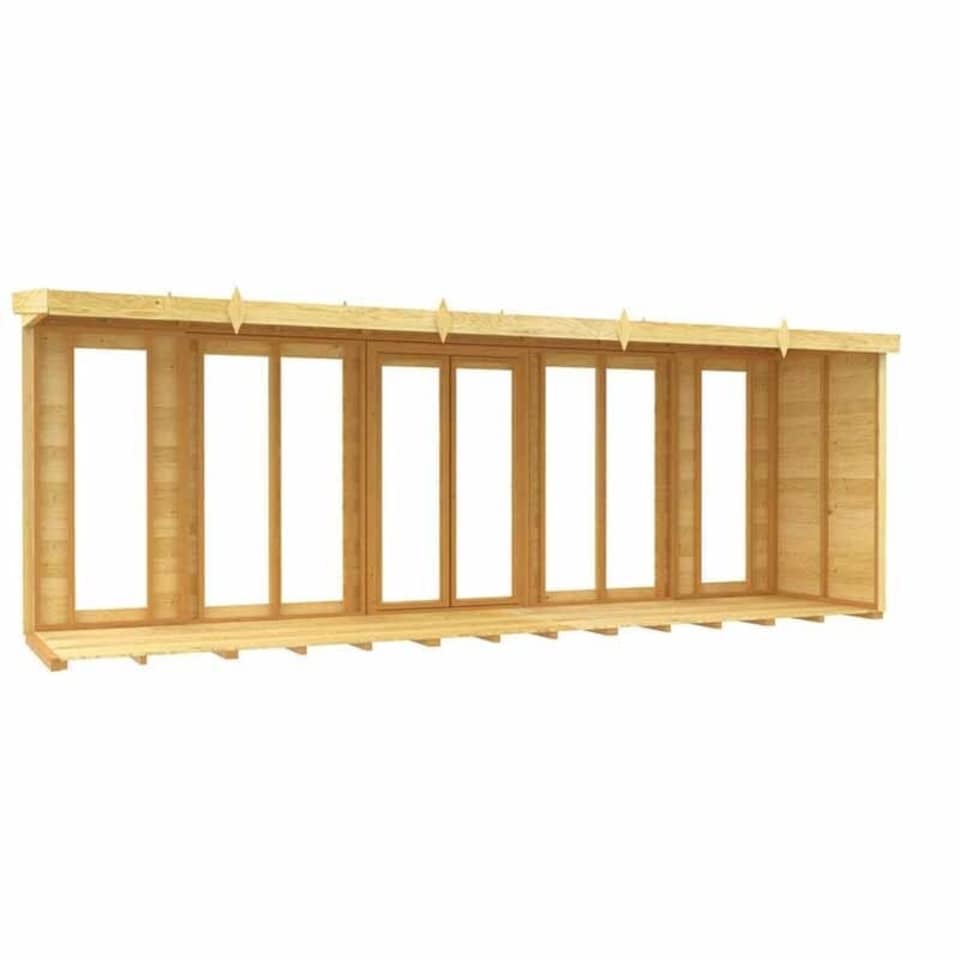 W533 18ft x 4ft Pent Summer House (Full Height Window) - Wood - L118 x W533 ...