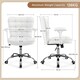 image 3 of Yaheetech Mid-Back PU Leather Office Task Chair with Rolling Wheels | White