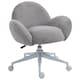 image 1 of HOMCOM Fluffy Desk Chair, Cute Makeup Vanity Chair with Rolling Wheels for Home Bedroom Living Room, Grey