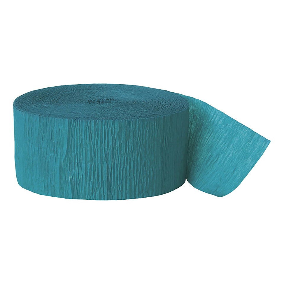 Unique Party Crepe Streamer Roll (81ft) - Teal Green - One Size