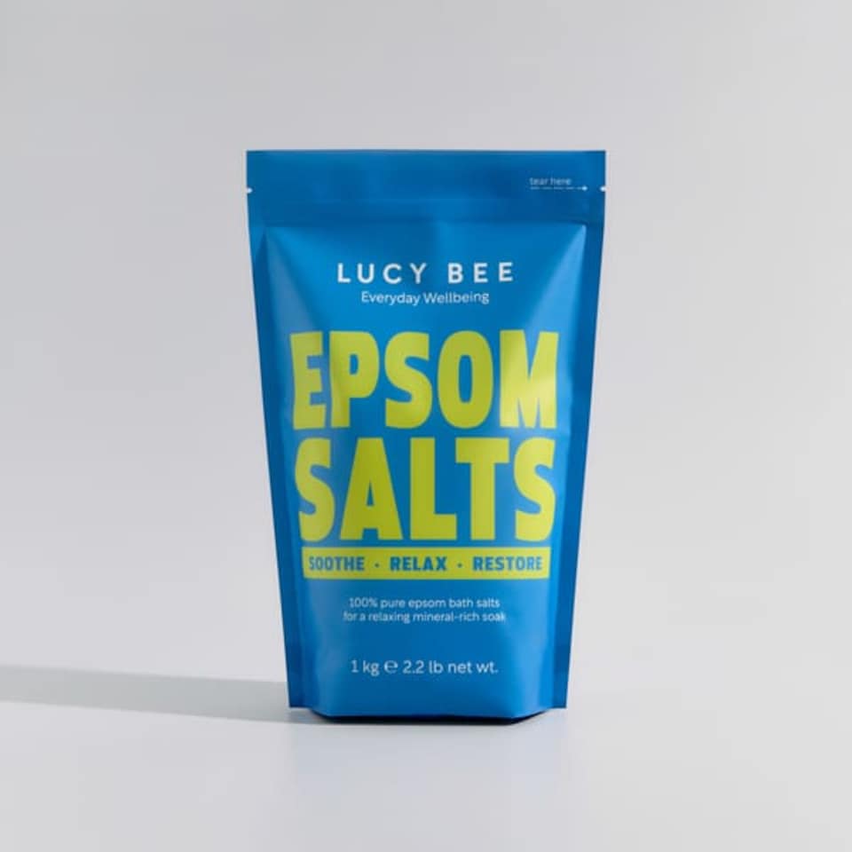 image 1 of Lucy Bee Pure Epsom Bath Salts Relaxing Muscle Bath & Foot Soak 1kg