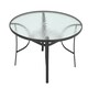 image 1 of Living and Home Round Tempered Glass Outdoor Coffee Table with Parasol Hole