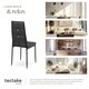 image 7 of Dining Chair Set - high backrest, slim steel legs & rhinestone highlights - Set of 8 Black