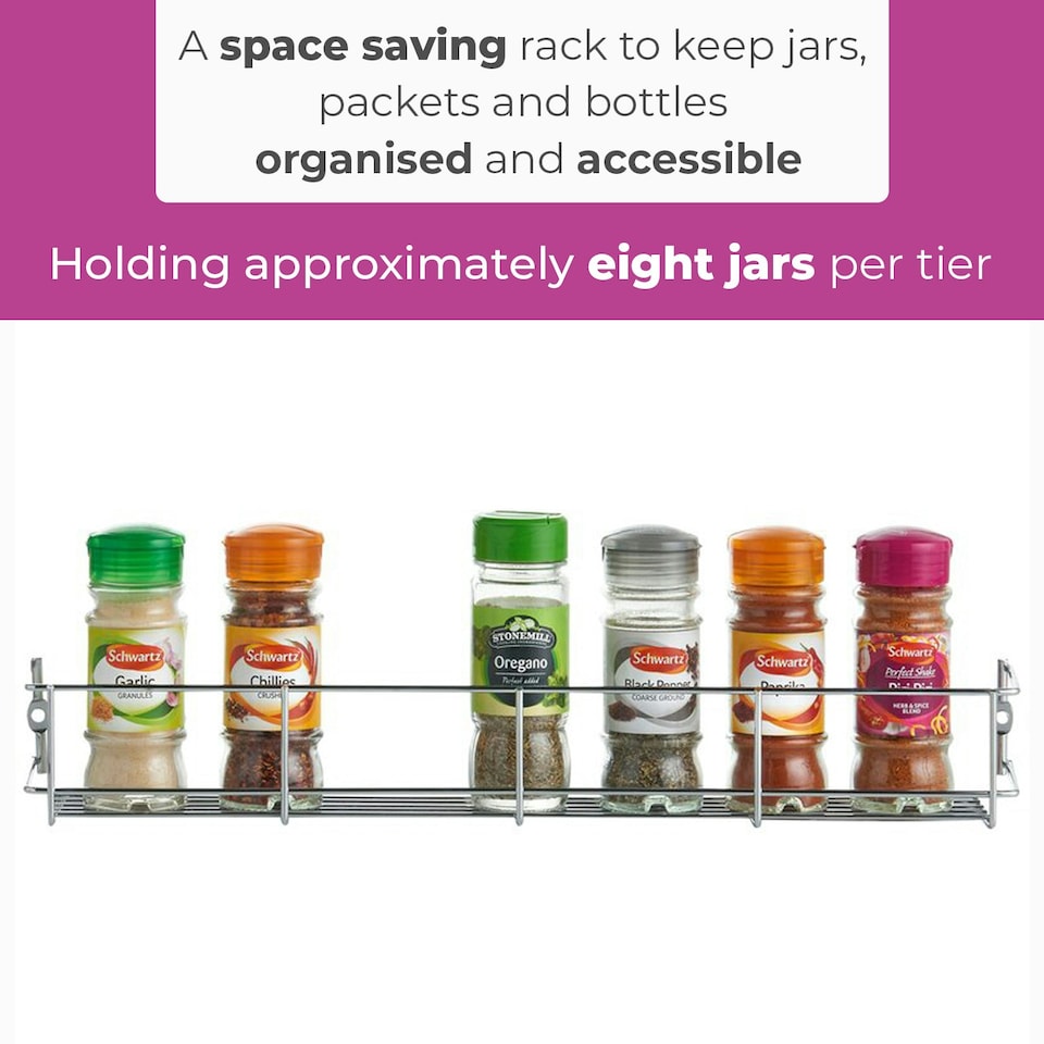 image 1 of Neo 3 Tier Spice Rack For Kitchen Door Cupboard or Wall