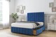 image 4 of Sloomy Langston Navy Plush Divan Bed Base 2 Drawers Foot-End With 54 Inch Floor Standing Headboard & 12 Inch Matching Footboard | Blue | Navy | King | 1