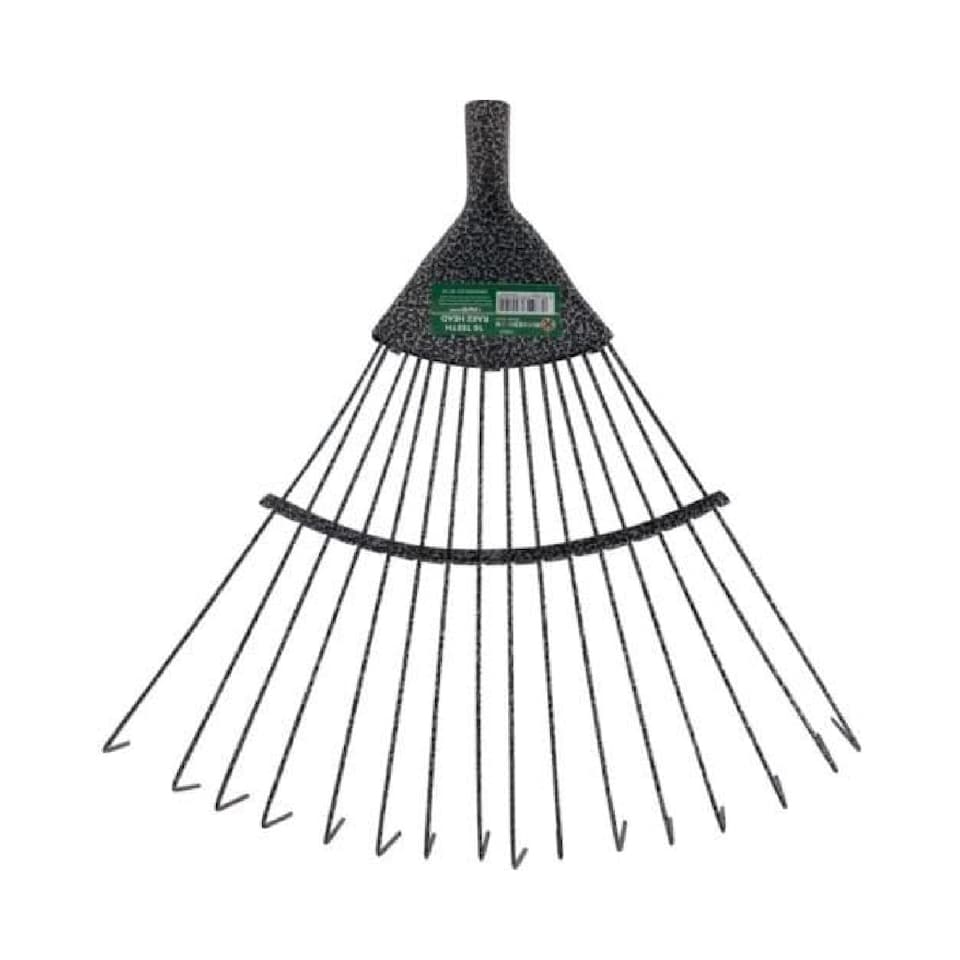 image 1 of 16 Tooth Lawn Rake Replacement Head Garden Tool Multi Purpose Cleaning
