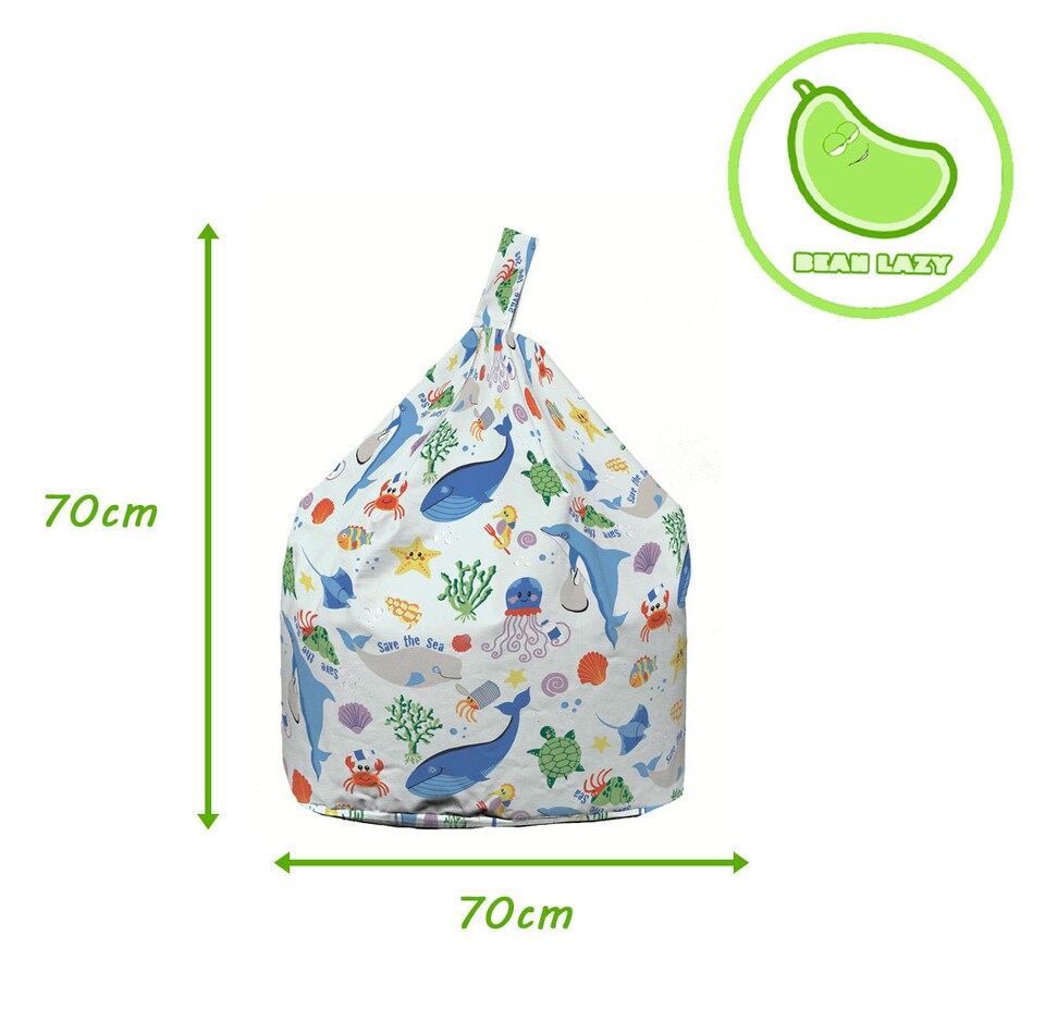 image 1 of Bean Lazy Save Our Seas Cotton Bean Bag Large