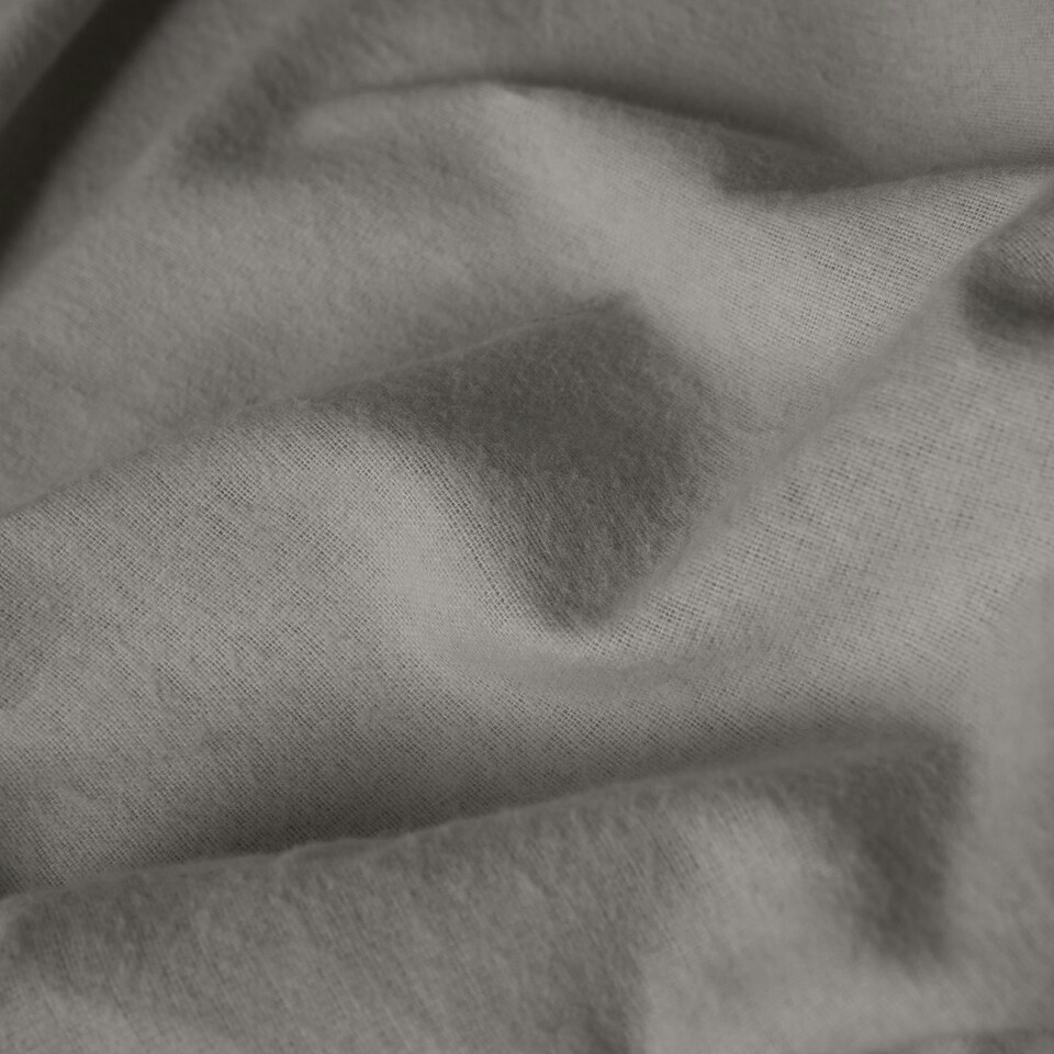 image 1 of OHS 100% Brushed Cotton Soft Cosy Warm Fleece 25cm Deep Elasticated Fitted Sheet Grey | Single