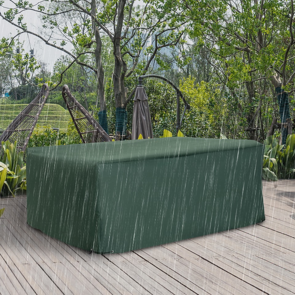 image 1 of Outsunny Garden Furniture Cover Outdoor Waterproof Rattan Set Rain Protection | Green | Dark green | 222L x 155W x 67H cm