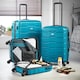 image 4 of VonHaus 3pc Teal Luggage Set, 360° Silent Spinner Wheels Blue