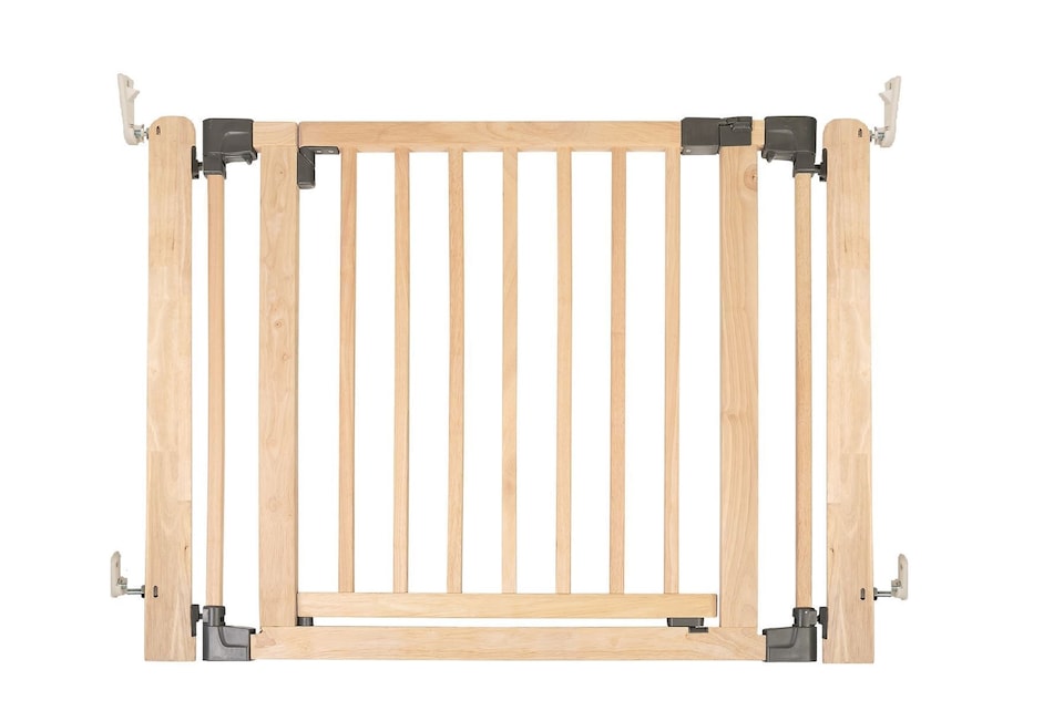 image 1 of Safetots Wooden Multi Panel Room Divider, up to 96cm, Natural Wood, 76cm Tall, Flexible Room Divider for Baby and Toddler | Cream | Natural