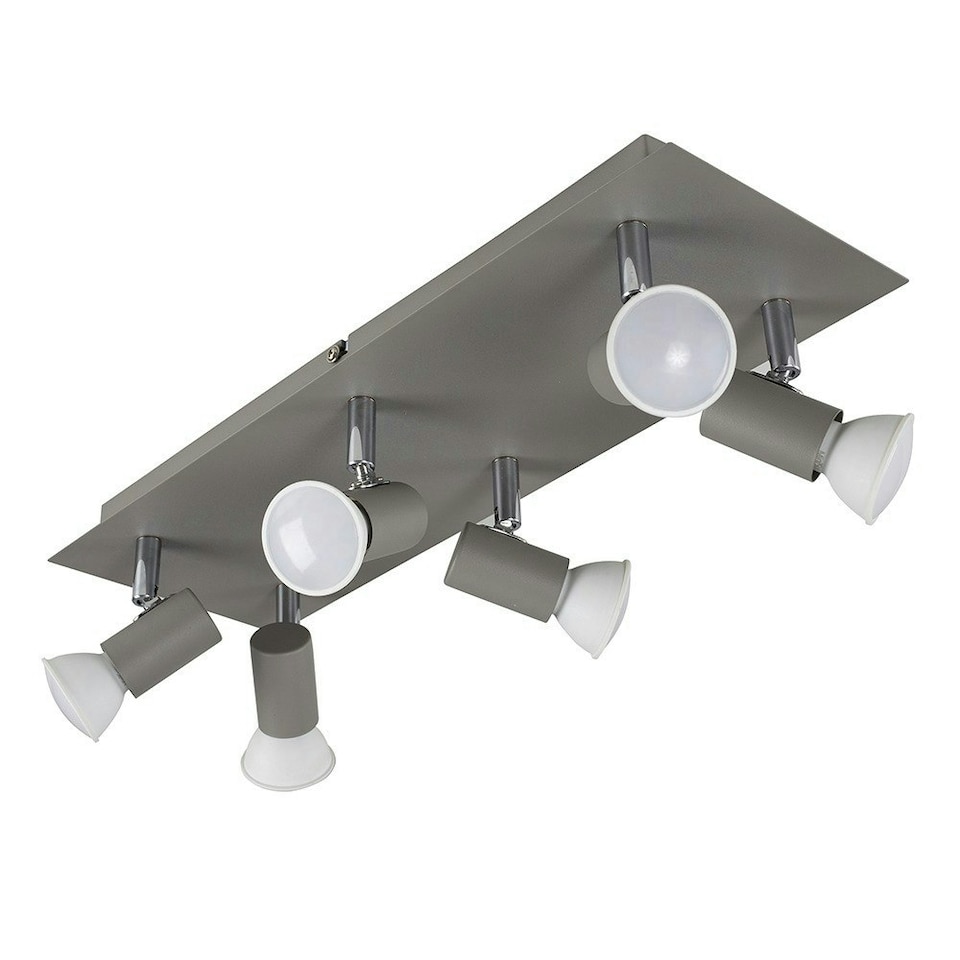 image 1 of ValueLights Consul Matte Grey Spotlight and GU10 Spotlight LED 5W Cool White 6500K Bulb