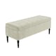 image 4 of 90cm Paris Plain Ottoman Storage Bench -Naples Shoes Bench with Black Turned Wooden Legs - Cream Upholstery Storage Footstool
