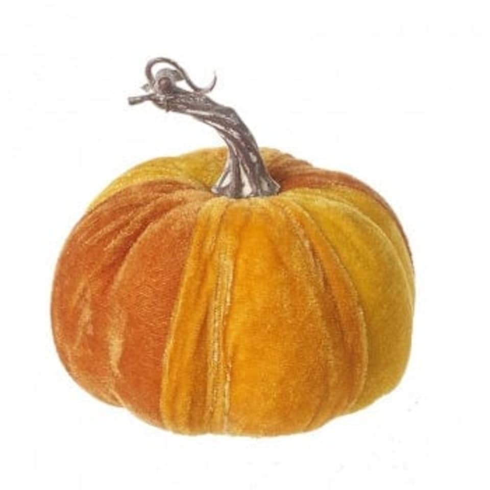 Heaven Sends Halloween Orange Velour Pumpkin Decoration