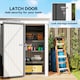 image 7 of Outsunny 5x3ft Garden Shed, Steel Small Shed, Outdoor Leanto Shed with Adjustable Shelf, Lock and Gloves for Patio, Garden, Dark Grey with Foundation Kit