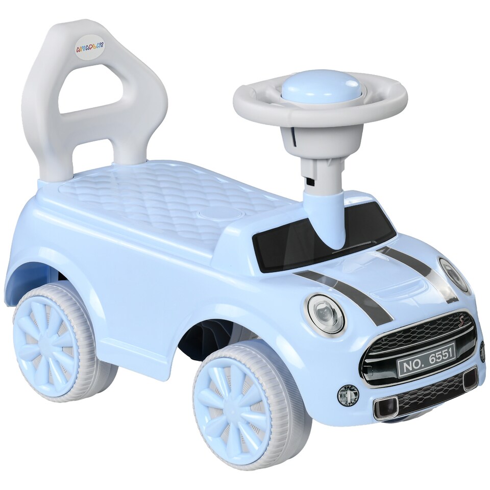 image 1 of AIYAPLAY Ride On Car Foot To Floor Sliding Car Push Along Car with Air Horn, Anti-Over-Backwards Design, for Toddler from 18 to 36 Months - Light Blue