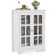 image 1 of COSTWAY Bathroom Floor Cabinet Display Storage White White