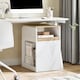 image 2 of SoBuy Printer Stand with Storage and Wheels, White & Natural Wood, 15.7x19.7x25.6 in, 16.1 kg - ASK08-WN