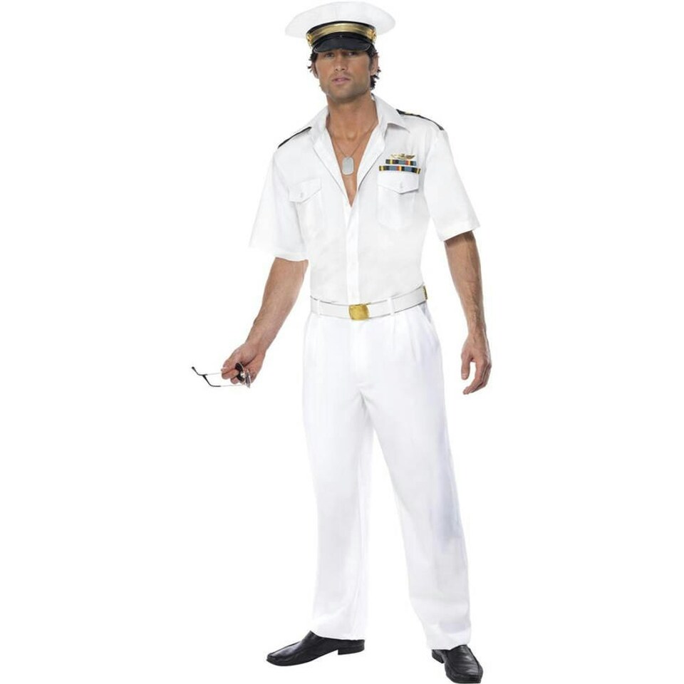 image 1 of Top Gun Mens Captain Costume Set - White - M R M