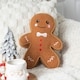 image 2 of Gingerbread Man Boucle Cushion H34 x W25cm Brown