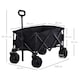image 3 of Outsunny Outdoor Pull Along Garden Trolley on Wheels Folding Beach Cart Black