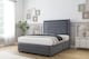 image 3 of Sloomy Ashford Steel Plush Divan Bed Base 2 Drawers Right Side With 26 Inch Strutted Headboard & 12 Inch Matching Footboard | Grey | Steel | Small Single | 1