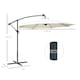 image 7 of Outsunny 3(m) LED Patio Banana Umbrella Cantilever Parasol w/ Crank, Off-White