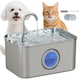 image 1 of PawHut 3.2L Cat Water Fountain for Drinking Stainless Steel Ultra-Silent Silver