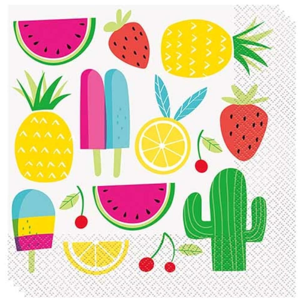 Summer Sweet & Succulent Luncheon Napkins 33cm 2ply - Pack of 16