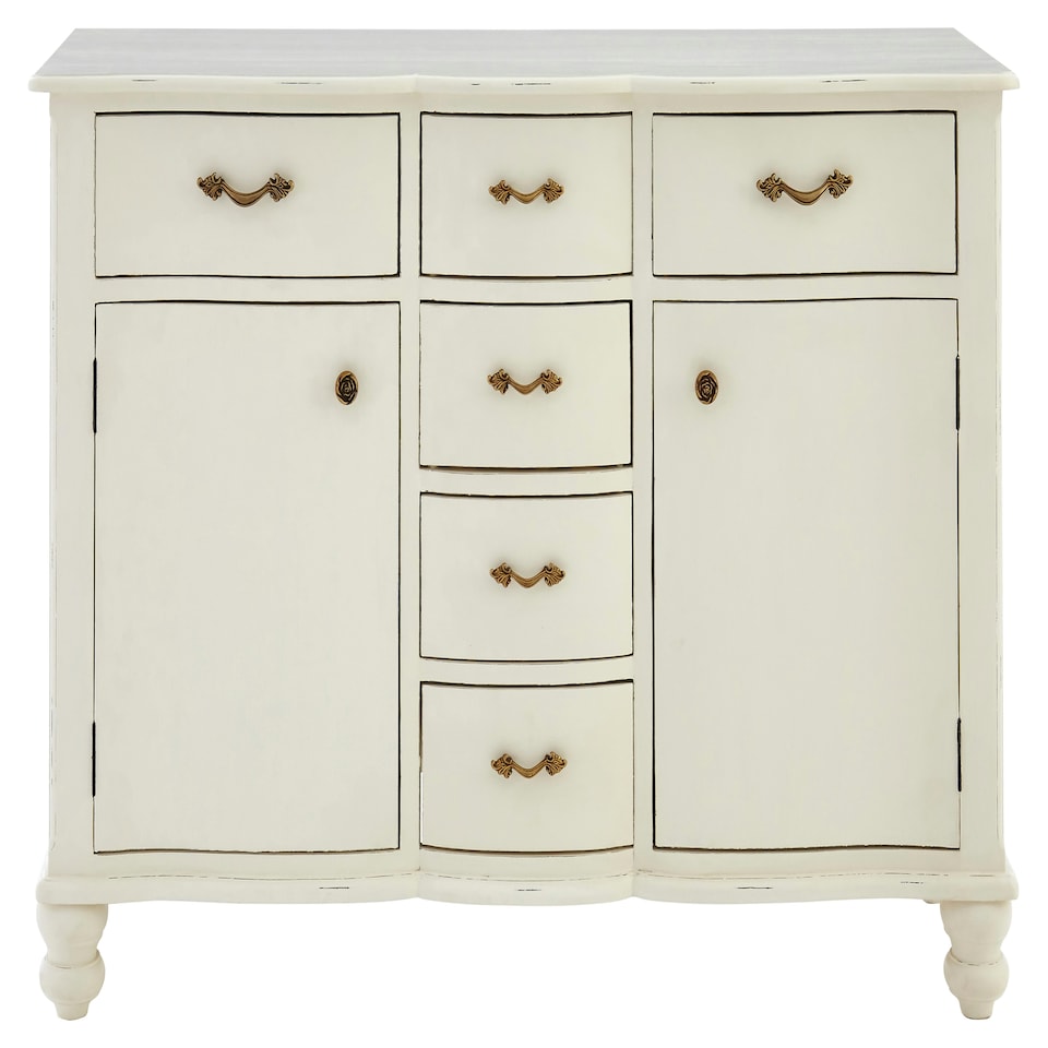 image 1 of Sustainable 6 Drawer White Sideboard, Modern Storage Small Sideboard, Elegant Design Wooden Sideboard White
