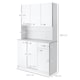 image 3 of HOMCOM Freestanding Kitchen Cupboard, Storage Cabinet with Doors White
