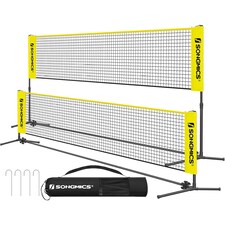 Portable Outdoor Badminton and Volleyball Net Set with Adjustable Poles, 4 M, Yellow