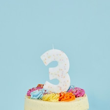 Giant Sprinkle Number '3' Celebration Candle